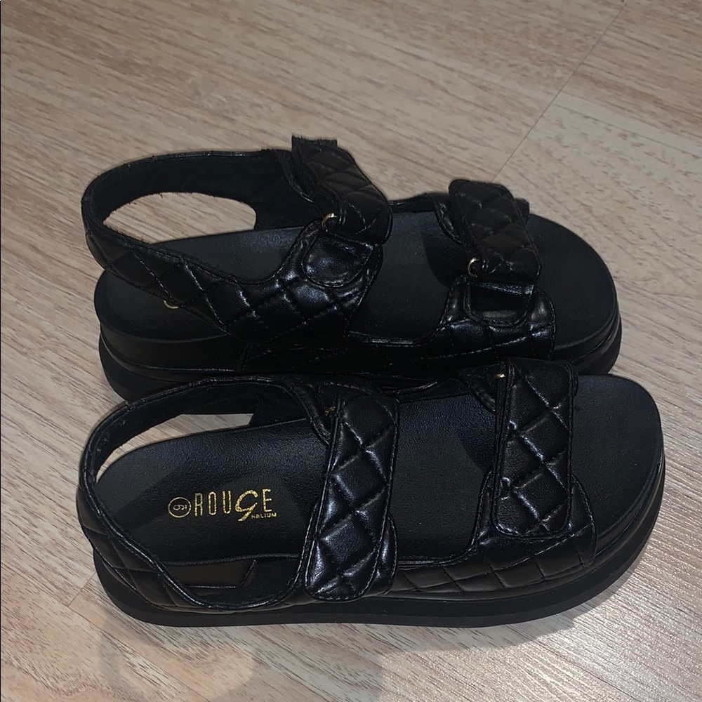 Black Platform Slingback Sandals - image 1